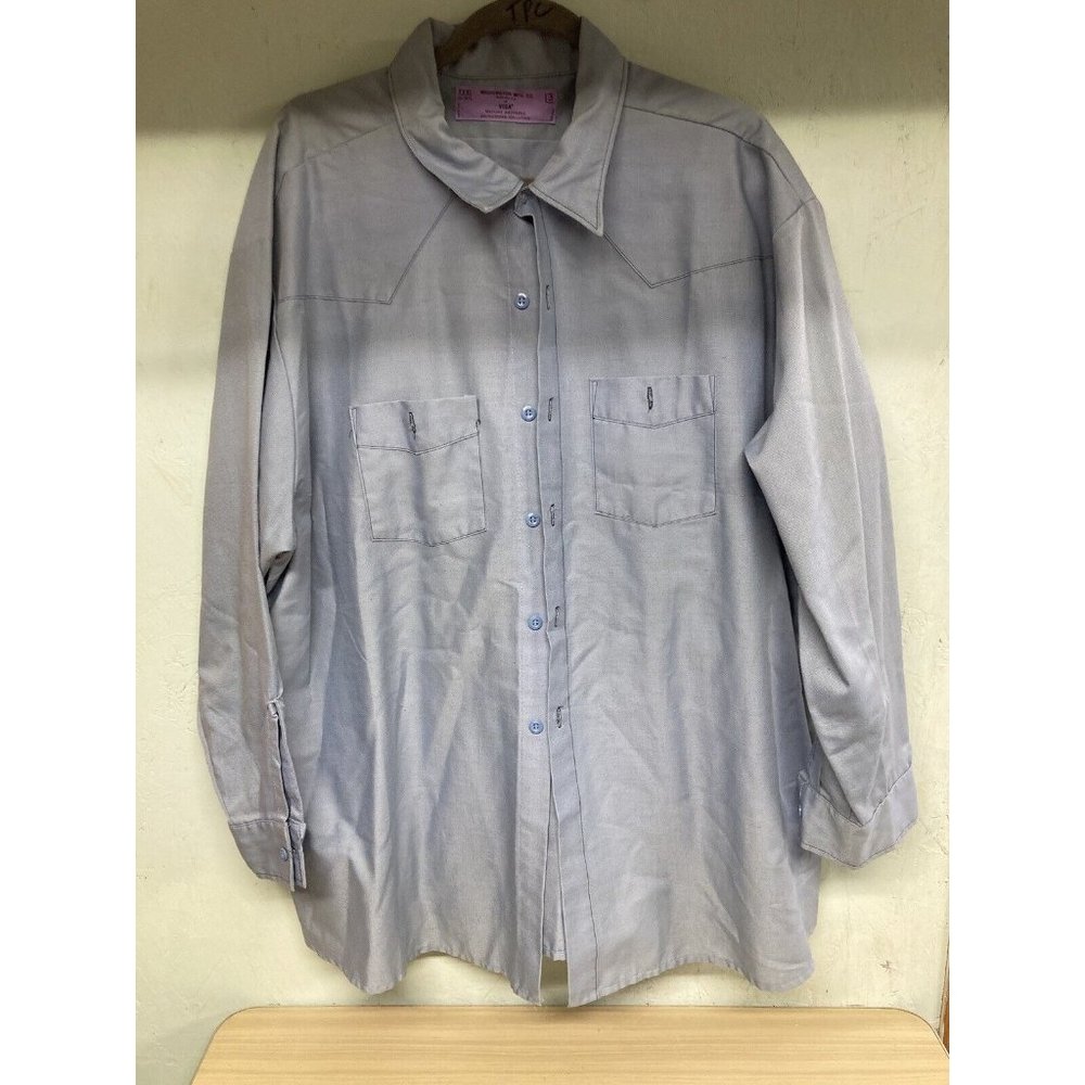 Washington Mfg. Co. Made In USA Of Visa XXXL 3 Blue Workshirt 19-19 1/2 34”